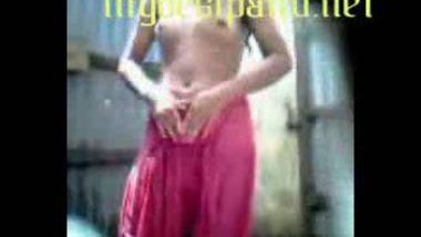 Bengali girl outdoor bath scene captured and leaked by voyeur