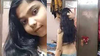 Spy cam voyeur video of nude girl in front of the mirror