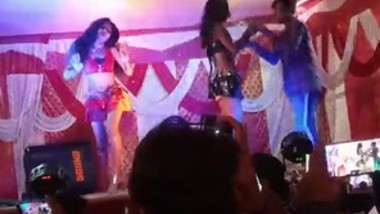Amazing Sexy Babes Nakedly Dancing on Stage at Night Party
