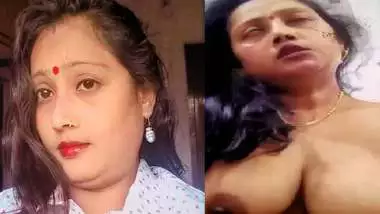 MILF horny expression with big boobs showing
